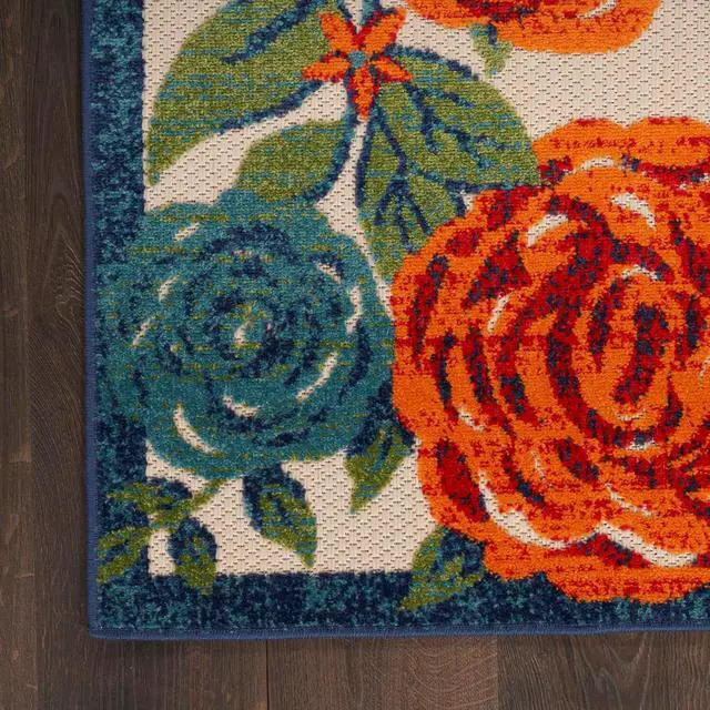 Alt view image 7 of 7 - Home Aloha Ivory Multicolor 12' x 15' Area Rug - Easy Clean, Non Shedding, Bed Room, Living Room, Dining Room, Kitchen (12' x 15')