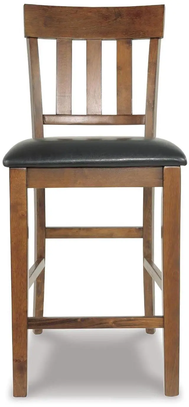 Alt view image 7 of 7 - Ralene Traditional 26" Counter Height Faux Leather Seat Barstool, 2 Count, Brown