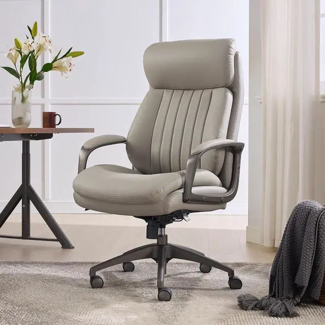 Alt view image 2 of 7 - Nova Executive Office Chair - Ergonomic High Back Desk Chair with AIR Lumbar Support - Comfortable Computer Chair for Home Office - Vegan Leather - Gray