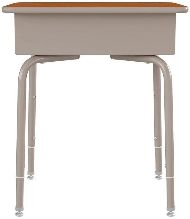 Alt view image 5 of 7 - Billie Student Desk - Walnut Open Front School Desk - Silver Metal Frame - 24"W x 18"D Adjustable Height, Durable for School or Remote Learning