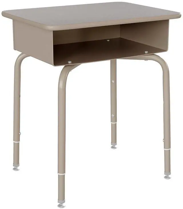 Main image of Billie Student Desk - Gray Granite Open Front School Desk - Silver Metal Frame - 24"W x 18"D Adjustable Height, Durable for School or Remote Learning