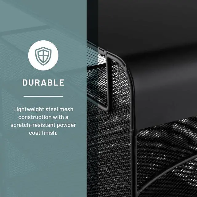 Alt view image 3 of 6 - Onyx Hanging Under Desk Organizer, 4 Trays, Office and Classroom Mailbox , Paper and Mail Sorter, Steel Mesh, Black