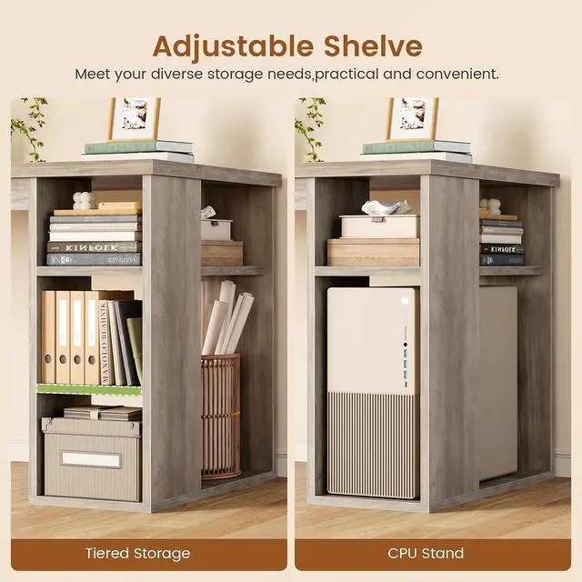 Alt view image 4 of 7 - 67" Farmhouse L Shaped Desk with Hutch