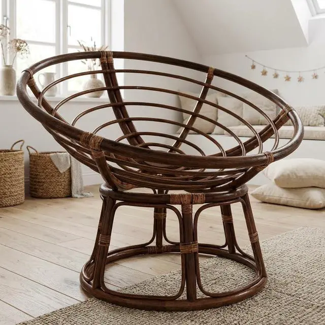 Alt view image 2 of 4 - Bali 42-inch Modern Wicker/Rattan Brown Rattan Papasan Chair Replacement Frame