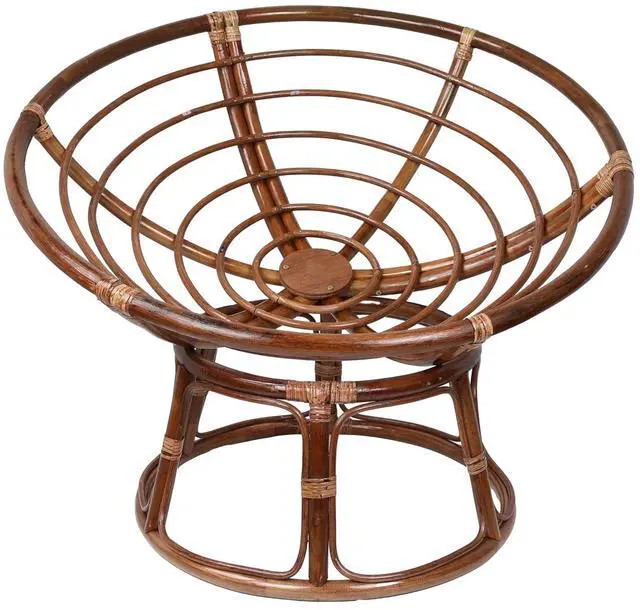 Main image of Bali 42-inch Modern Wicker/Rattan Brown Rattan Papasan Chair Replacement Frame
