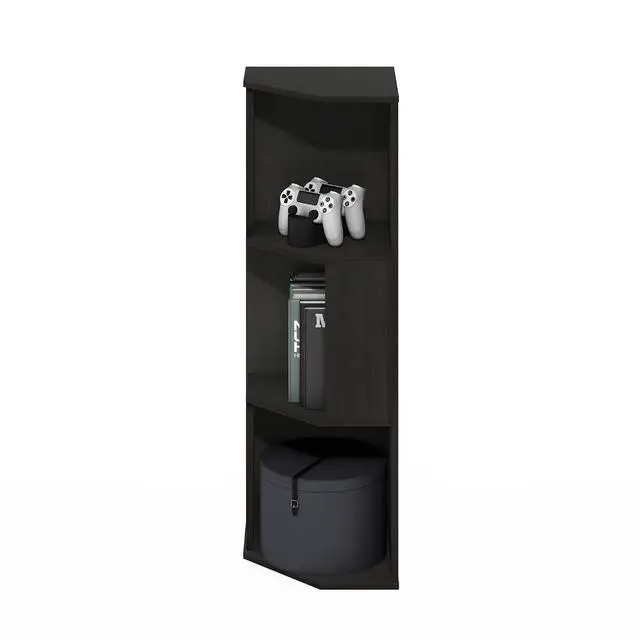 Alt view image 5 of 7 - ECON Corner Shelf, 3-Tier Corner Book Shelf, Standing Storage Shelves, Cube Display Rack, Bookshelf, for Organization and Storage, Living Room, Home Office, Espresso