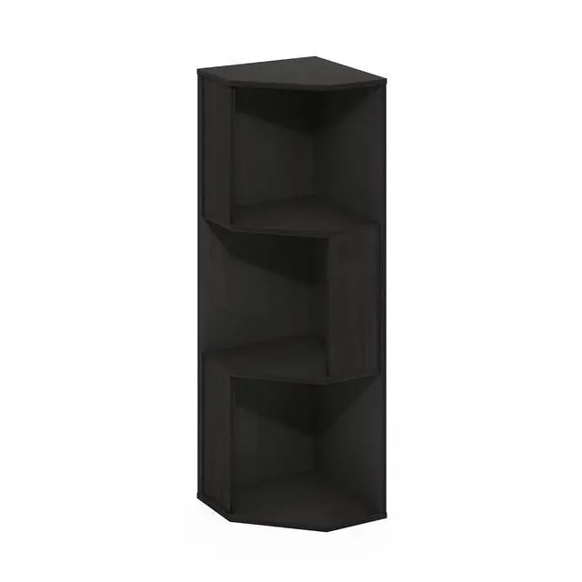 Alt view image 6 of 7 - ECON Corner Shelf, 3-Tier Corner Book Shelf, Standing Storage Shelves, Cube Display Rack, Bookshelf, for Organization and Storage, Living Room, Home Office, Espresso