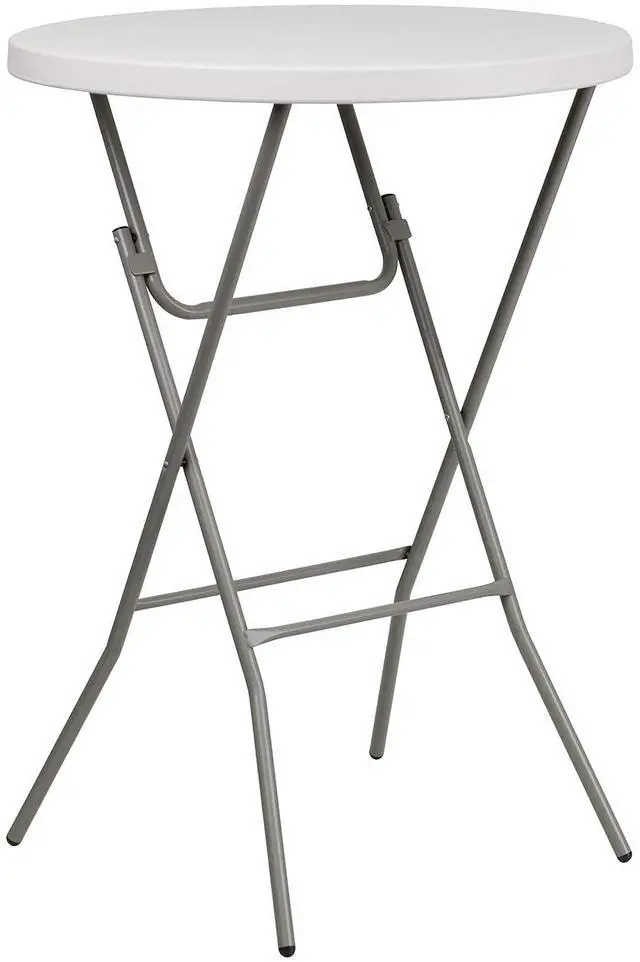 Main image of Kathryn 31.5" Round All-Occasion Folding Bar Height Table for Parties and Commercial Events, Plastic Bar Height Folding Table, White