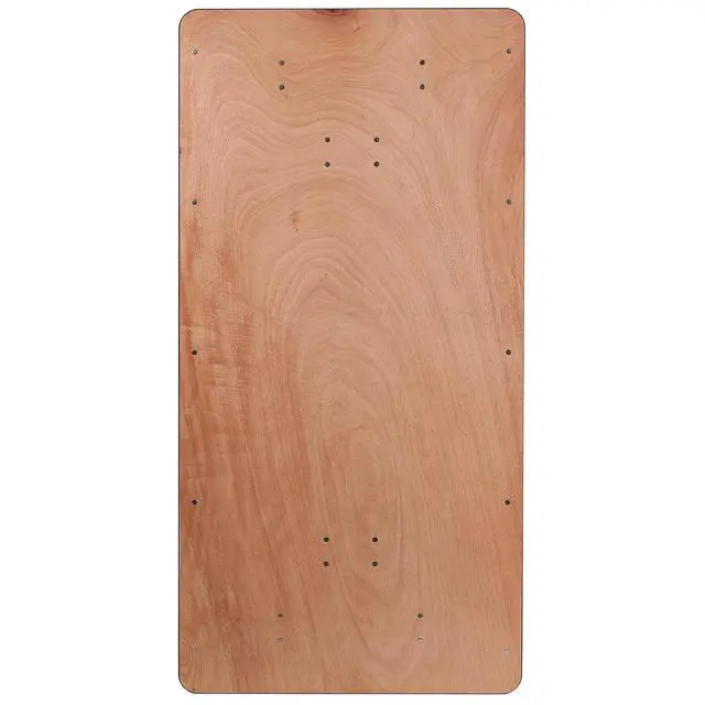 Alt view image 6 of 7 - Fielder 6' Rectangular All-Occasion Wood Folding Event Table, Foldable Portable Banquet Table with Wooden Top, Natural/Black