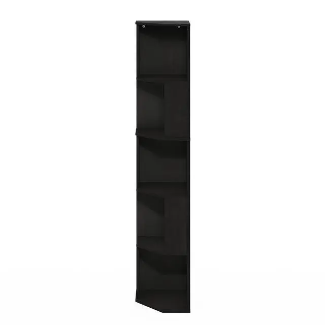 Alt view image 7 of 7 - ECON Corner Shelf, 5-Tier Corner Book Shelf, Standing Storage Shelves, Cube Display Rack, Bookshelf, for Organization and Storage, Living Room, Home Office, Espresso