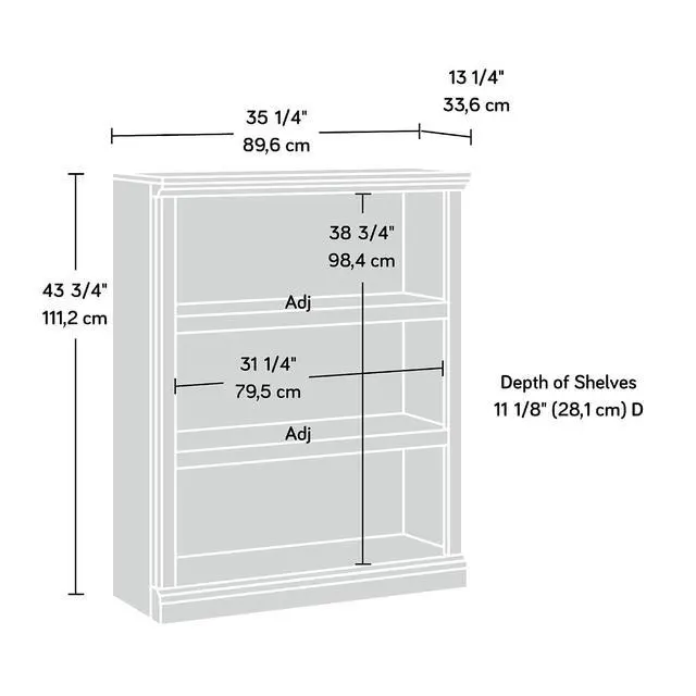 Alt view image 3 of 7 - Miscellaneous Storage 3-Shelf Bookcase/ Book shelf, Salt Oak finish