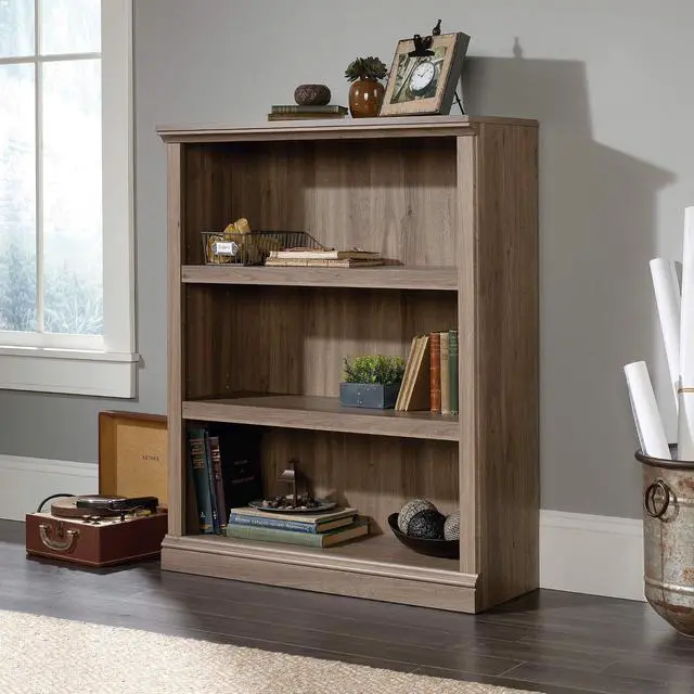 Alt view image 2 of 7 - Miscellaneous Storage 3-Shelf Bookcase/ Book shelf, Salt Oak finish