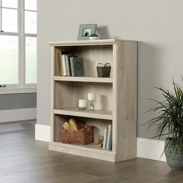 Alt view image 2 of 7 - Miscellaneous Storage 3-Shelf Bookcase/ book shelf, Chalked Chestnut finish