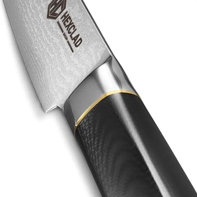 Alt view image 4 of 4 - 4 Piece Master Series Damascus Steel Steak Knife Set, Full Hybrid Tang Construction, Faux Ebony Hexagonal Handle