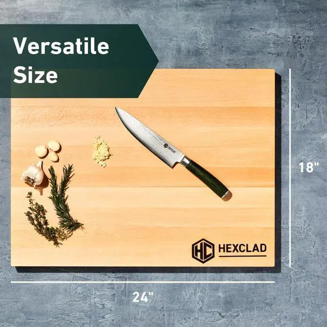 Alt view image 2 of 6 - Extra Large Beechwood Cutting Board, Reversible, Hardwood, Great for Chopping, Cutting, or Serving Charcuterie, 24 x 18 Inches