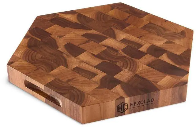 Main image of End Grain Walnut 15-Inch Charcuterie Board and Cutting Board, Double-Sided, Checkerboard Design, Recessed Finger Grips for Easy Handling, 1.5-Inch Thick