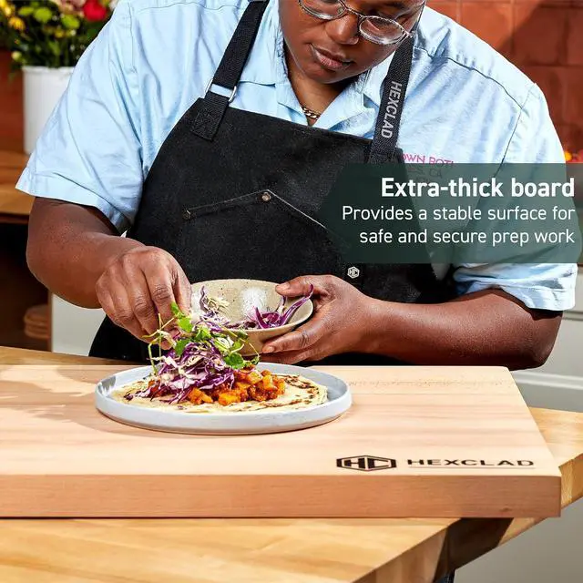 Alt view image 6 of 6 - Extra Large Beechwood Cutting Board, Reversible, Hardwood, Great for Chopping, Cutting, or Serving Charcuterie, 24 x 18 Inches
