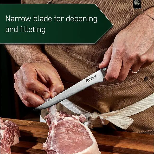 Alt view image 6 of 7 - 6 Inch Japanese Damascus Stainless Steel Boning Knife, Full Tang Construction, Pakkawood Handle