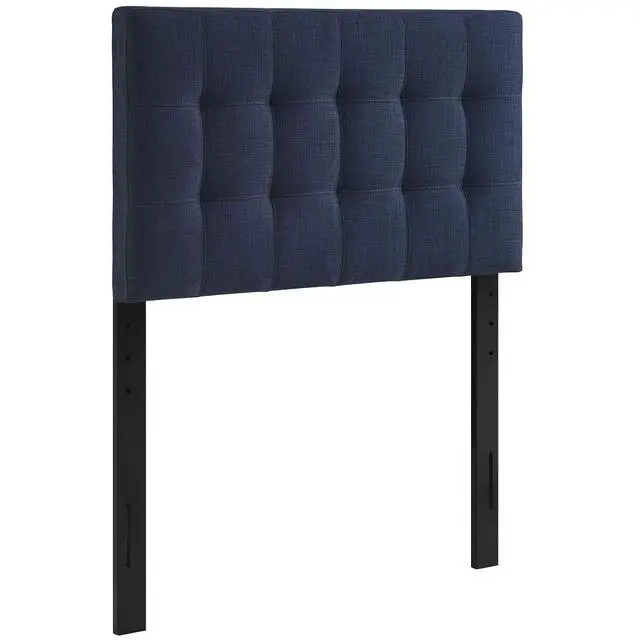 Alt view image 3 of 7 - Lily Tufted Linen Fabric Upholstered Twin Headboard in Navy