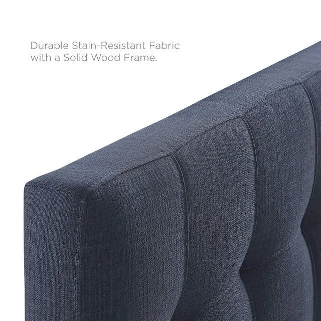Alt view image 4 of 7 - Lily Tufted Linen Fabric Upholstered Twin Headboard in Navy