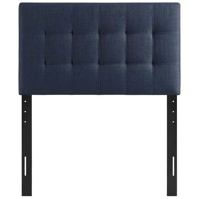 Alt view image 6 of 7 - Lily Tufted Linen Fabric Upholstered Twin Headboard in Navy