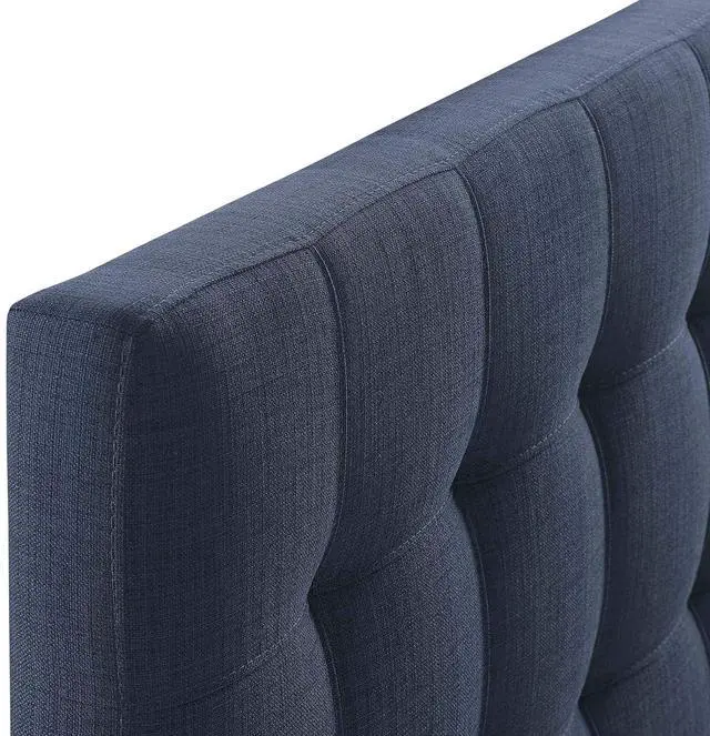 Alt view image 7 of 7 - Lily Tufted Linen Fabric Upholstered Twin Headboard in Navy
