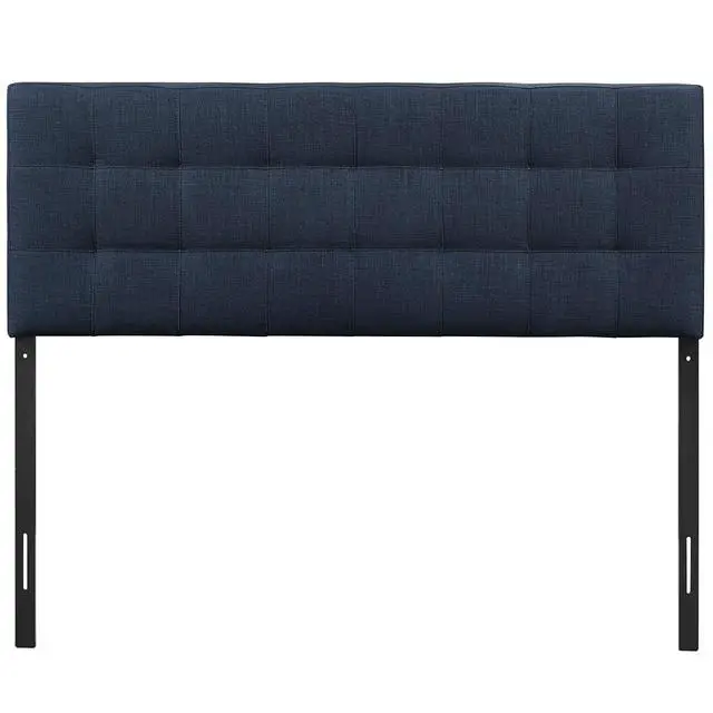 Alt view image 4 of 4 - Lily Tufted Linen Fabric Upholstered Queen Headboard in Navy