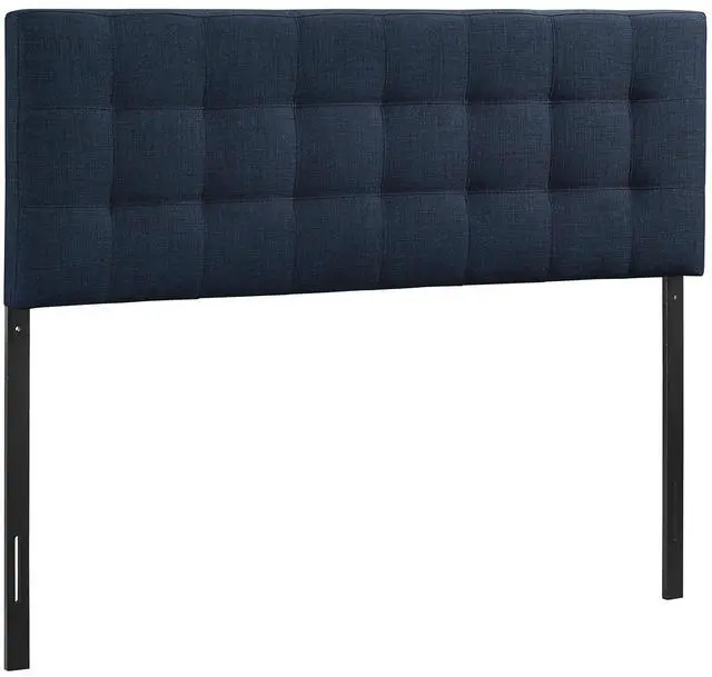 Alt view image 3 of 4 - Lily Tufted Linen Fabric Upholstered Queen Headboard in Navy