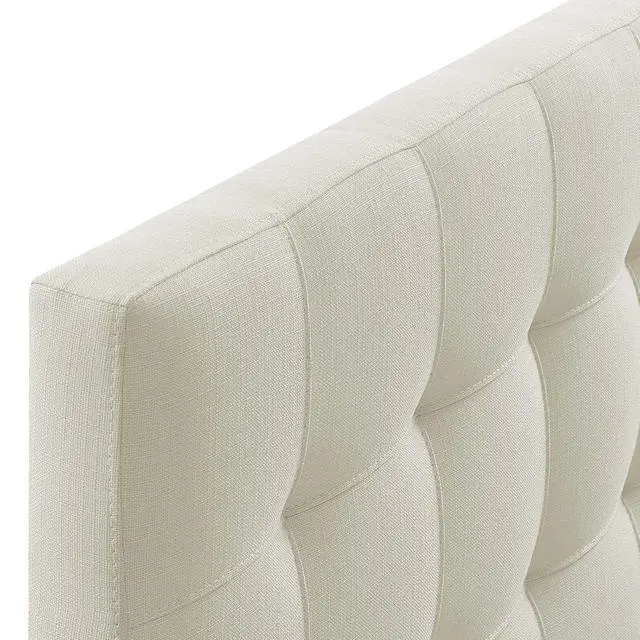 Alt view image 4 of 7 - Lily Tufted Linen Fabric Upholstered King Headboard in Ivory
