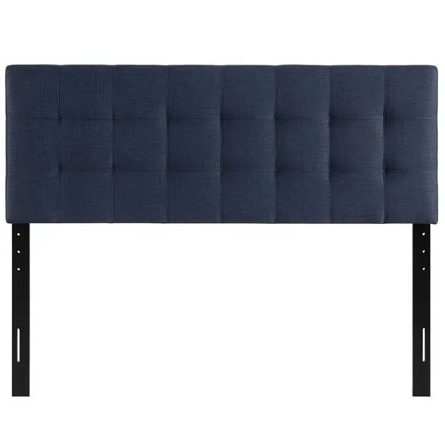 Alt view image 4 of 6 - Lily Tufted Linen Fabric Upholstered Full Headboard in Navy