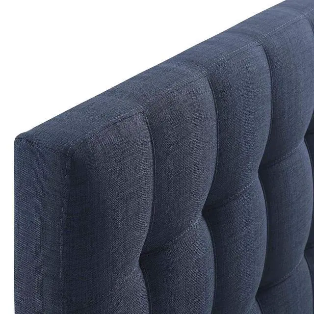 Alt view image 5 of 6 - Lily Tufted Linen Fabric Upholstered Full Headboard in Navy