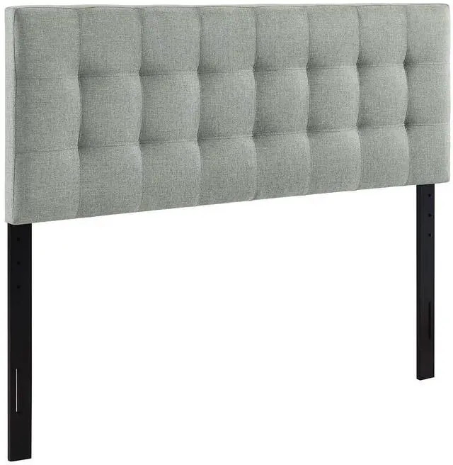 Main image of Lily Tufted Linen Fabric Upholstered Full Headboard in Gray