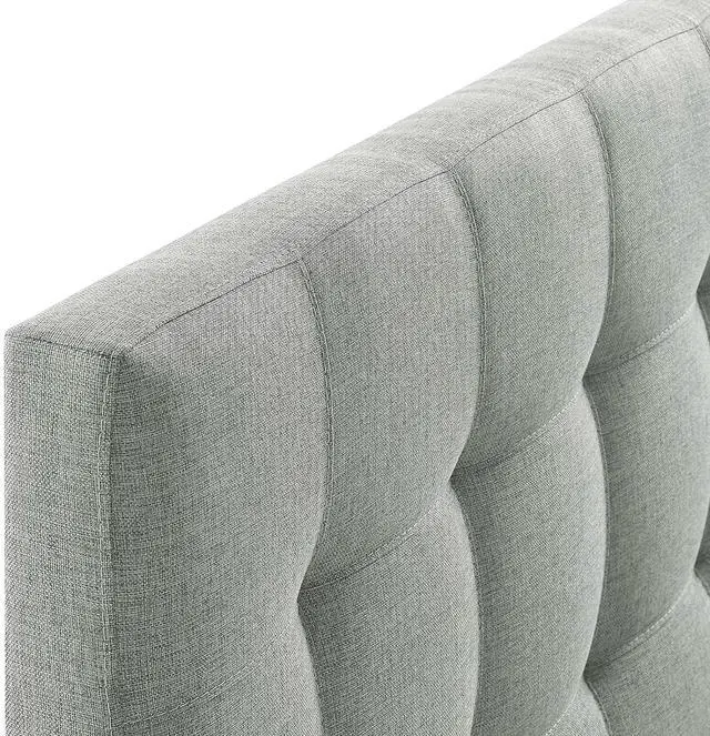 Alt view image 4 of 7 - Lily Tufted Linen Fabric Upholstered Full Headboard in Gray