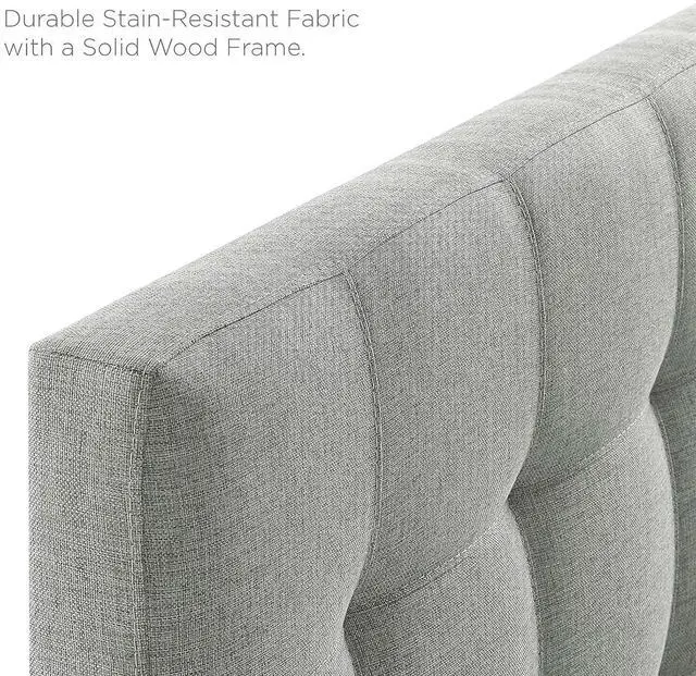 Alt view image 5 of 7 - Lily Tufted Linen Fabric Upholstered Full Headboard in Gray