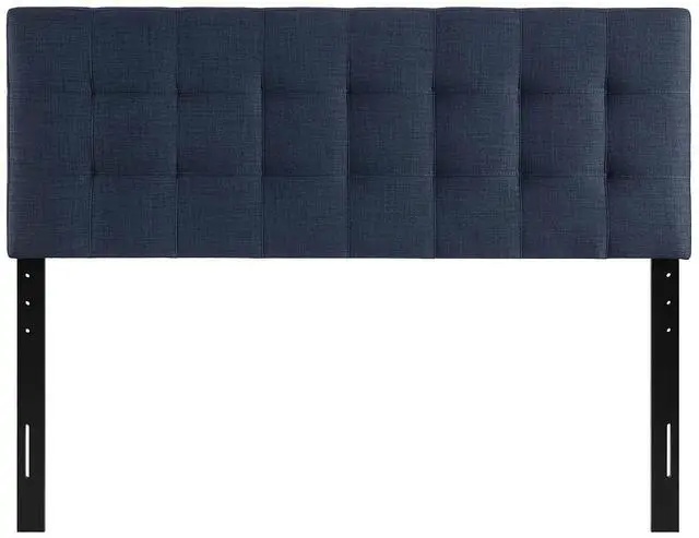 Alt view image 6 of 7 - Lily Tufted Linen Fabric Upholstered King Headboard in Navy