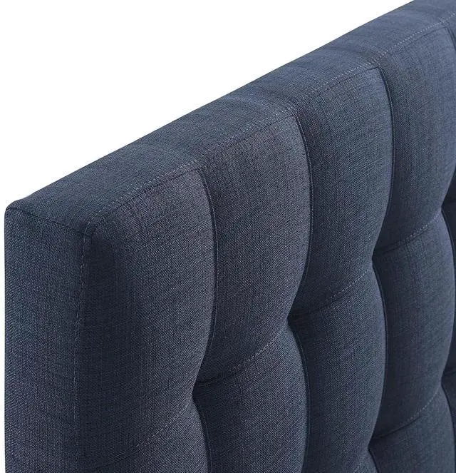Alt view image 4 of 7 - Lily Tufted Linen Fabric Upholstered King Headboard in Navy