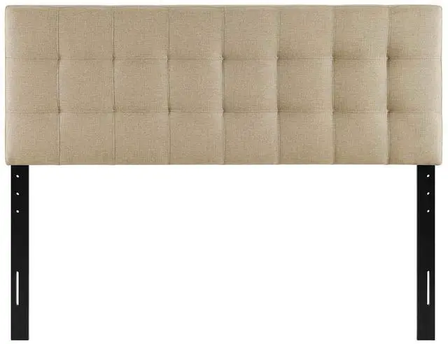Alt view image 4 of 5 - Lily Tufted Linen Fabric Upholstered King Headboard in Beige