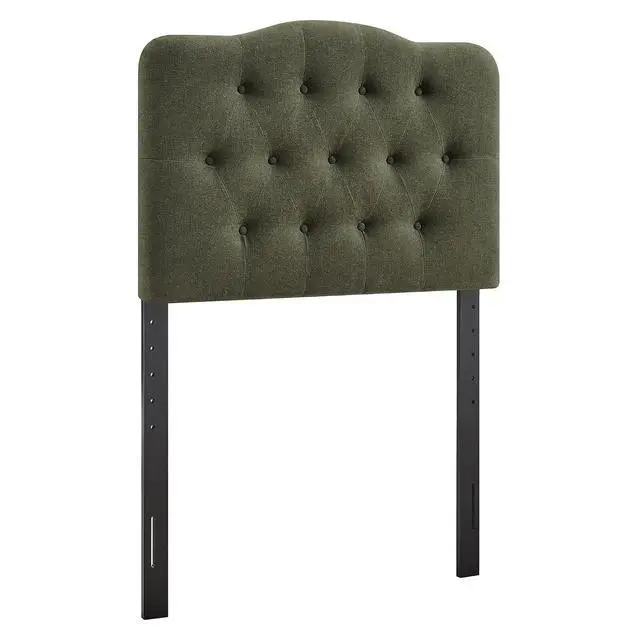 Alt view image 3 of 7 - Annabel Premium Linen Blend Twin Headboard in Sage - Soft Fabric Headboard Only with Diamond Button Tufting and 7 Height-Adjustable Positions