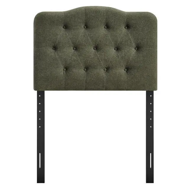 Alt view image 6 of 7 - Annabel Premium Linen Blend Twin Headboard in Sage - Soft Fabric Headboard Only with Diamond Button Tufting and 7 Height-Adjustable Positions