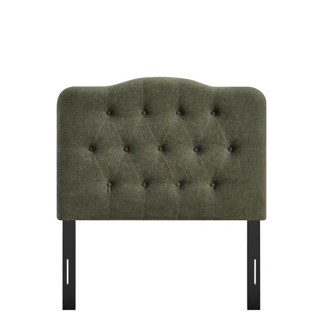 Alt view image 7 of 7 - Annabel Premium Linen Blend Twin Headboard in Sage - Soft Fabric Headboard Only with Diamond Button Tufting and 7 Height-Adjustable Positions