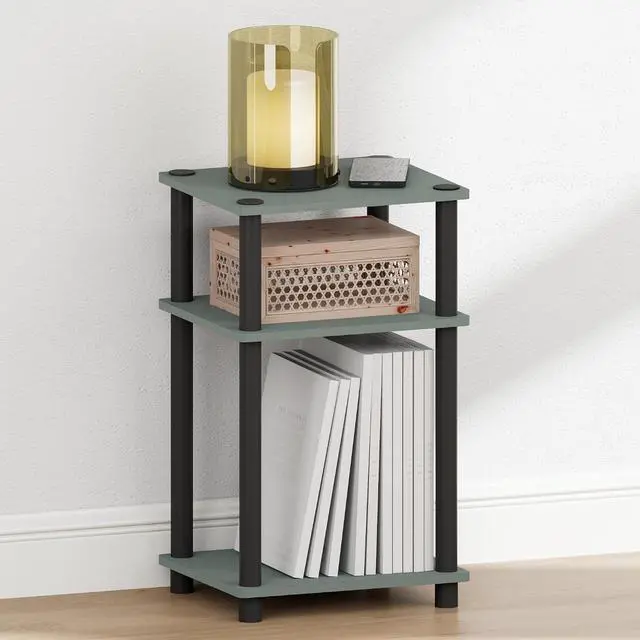 Alt view image 4 of 6 - JUST Night Stand, 3-Tier Turn-N-Tube Nightstand, Toolless Bedside Table, End Table, Side Table with Open Storage, for Bedroom, Closet, Dorm, Sage Green