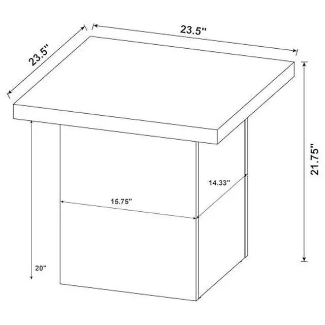 Alt view image 3 of 5 - Coaster Home Furnishings Zetta Square Living Room End Table Sofa Side Table Engineered Eco-Friendly Wood Look Laminate Veneer Rustic Farmhouse Mango Brown 708067