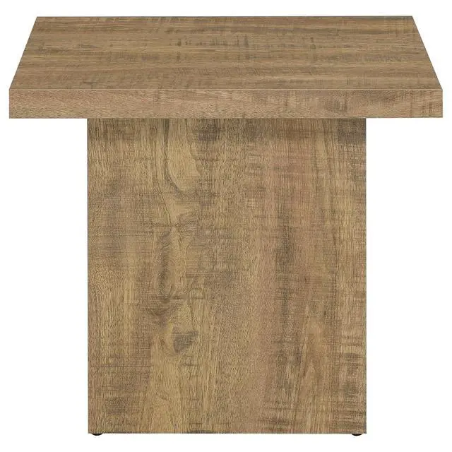 Alt view image 4 of 5 - Coaster Home Furnishings Zetta Square Living Room End Table Sofa Side Table Engineered Eco-Friendly Wood Look Laminate Veneer Rustic Farmhouse Mango Brown 708067