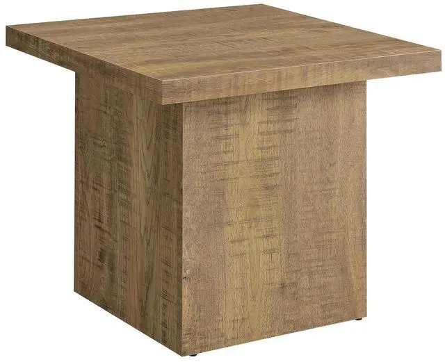 Main image of Coaster Home Furnishings Zetta Square Living Room End Table Sofa Side Table Engineered Eco-Friendly Wood Look Laminate Veneer Rustic Farmhouse Mango Brown 708067
