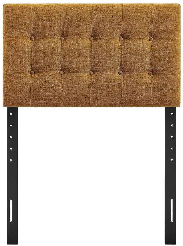Alt view image 6 of 7 - Emily Twin Size Fabric Headboard in Copper - Linen-Like Upholstery with Button Tufting and 7 Adjustable Height Positions