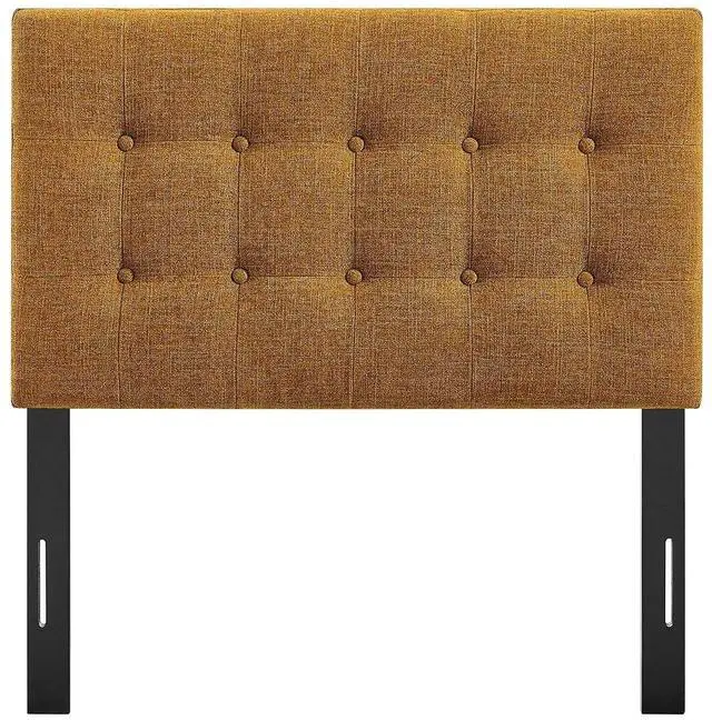 Alt view image 7 of 7 - Emily Twin Size Fabric Headboard in Copper - Linen-Like Upholstery with Button Tufting and 7 Adjustable Height Positions