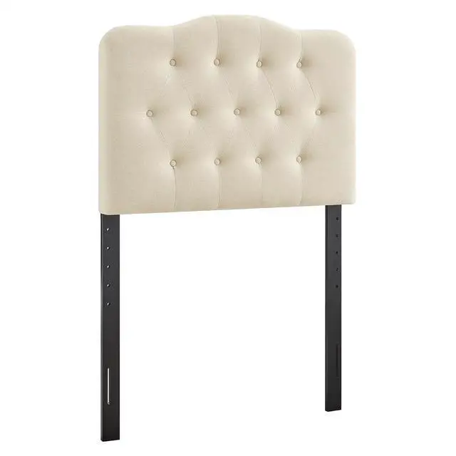 Alt view image 3 of 7 - Annabel Premium Linen Blend Twin Headboard in Linen - Soft Fabric Headboard Only with Diamond Button Tufting and 7 Height-Adjustable Positions