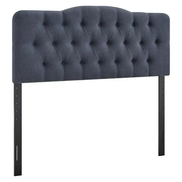 Alt view image 3 of 7 - Annabel Premium Linen Blend King Headboard in Denim - Soft Fabric Headboard Only with Diamond Button Tufting and 7 Height-Adjustable Positions