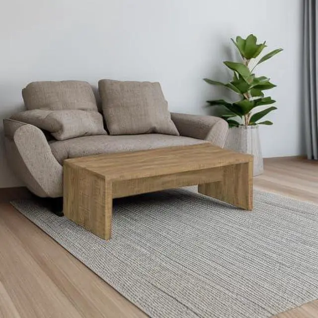 Alt view image 6 of 7 - Coaster Home Furnishings Wooden Coffee Table w/ Side Panels & Center Brace, Mango Wood - Modern Rectangular Living Room and Bedroom Furniture for House and Apartment