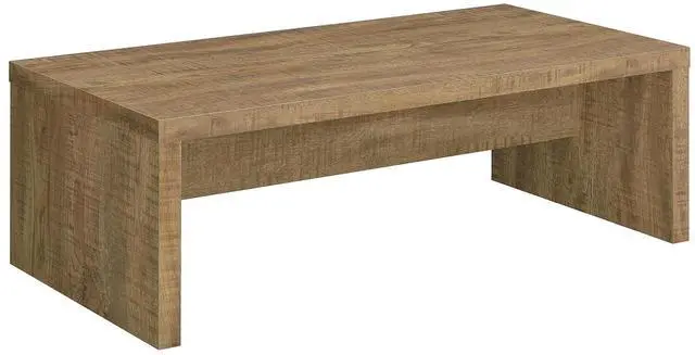 Main image of Coaster Home Furnishings Wooden Coffee Table w/ Side Panels & Center Brace, Mango Wood - Modern Rectangular Living Room and Bedroom Furniture for House and Apartment